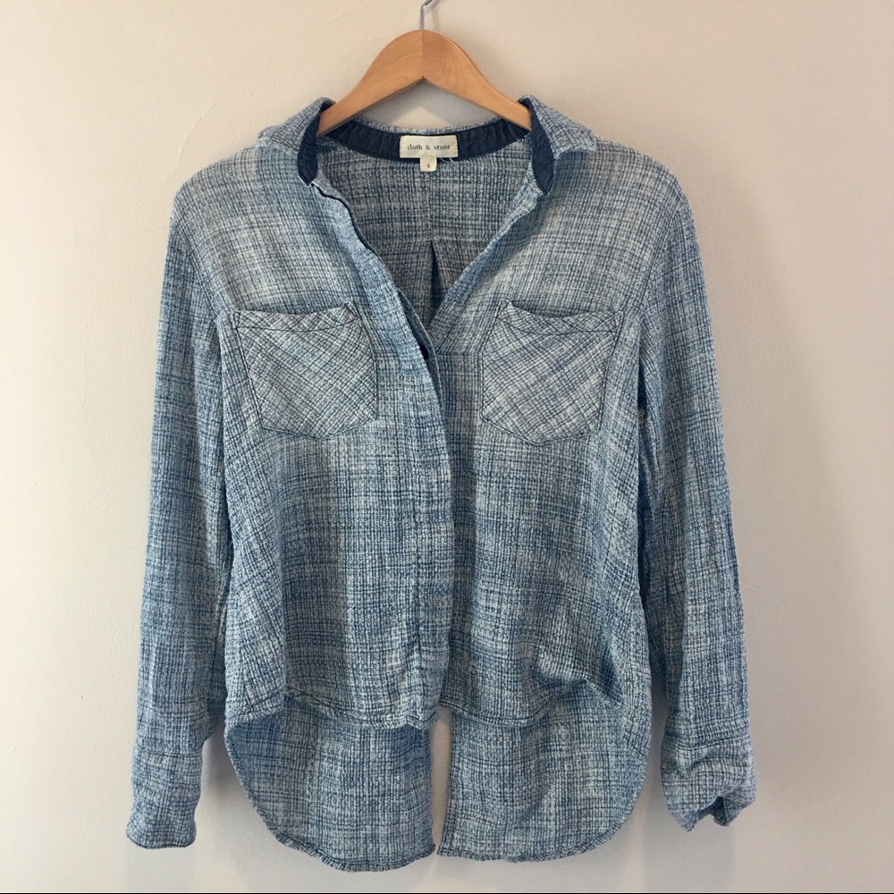 Anthropologie Split-Black Buttondown